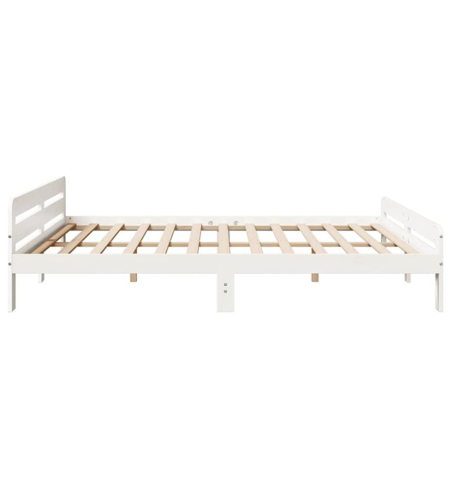 Massivholzbett ohne Matratze Weiss 180x200 cm Kiefernholz