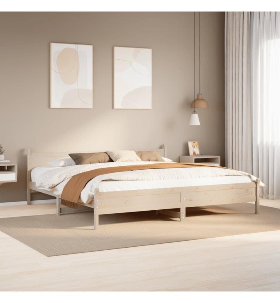 Cadre de lit sans matelas 180x200 cm bois massif de pin