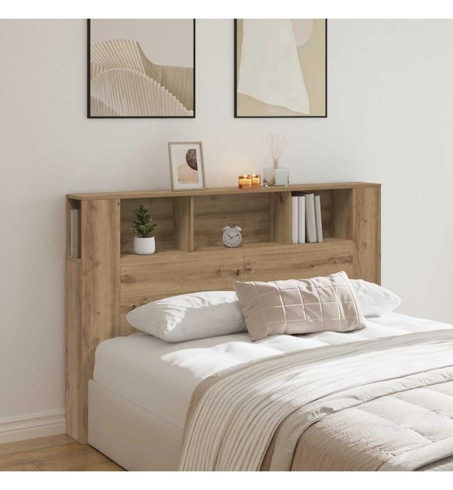 Armoire à tête de lit Chêne artisanal 160 x 18,5 x 103,5 cm Bois d'ingénierie