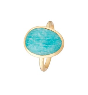 Bague Ajustable Iris - Vert et Doré