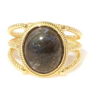 Bague Ajustable Soledad - Gris et Doré