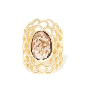 Bague Ajustable Colombe - Brun et Doré