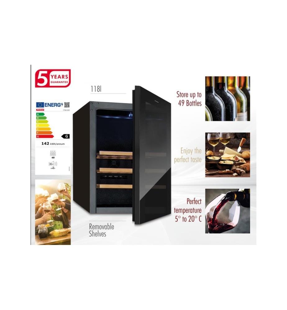 TRISA - Weinklimaschrank 7736.0145 Schwarz, Rechts
