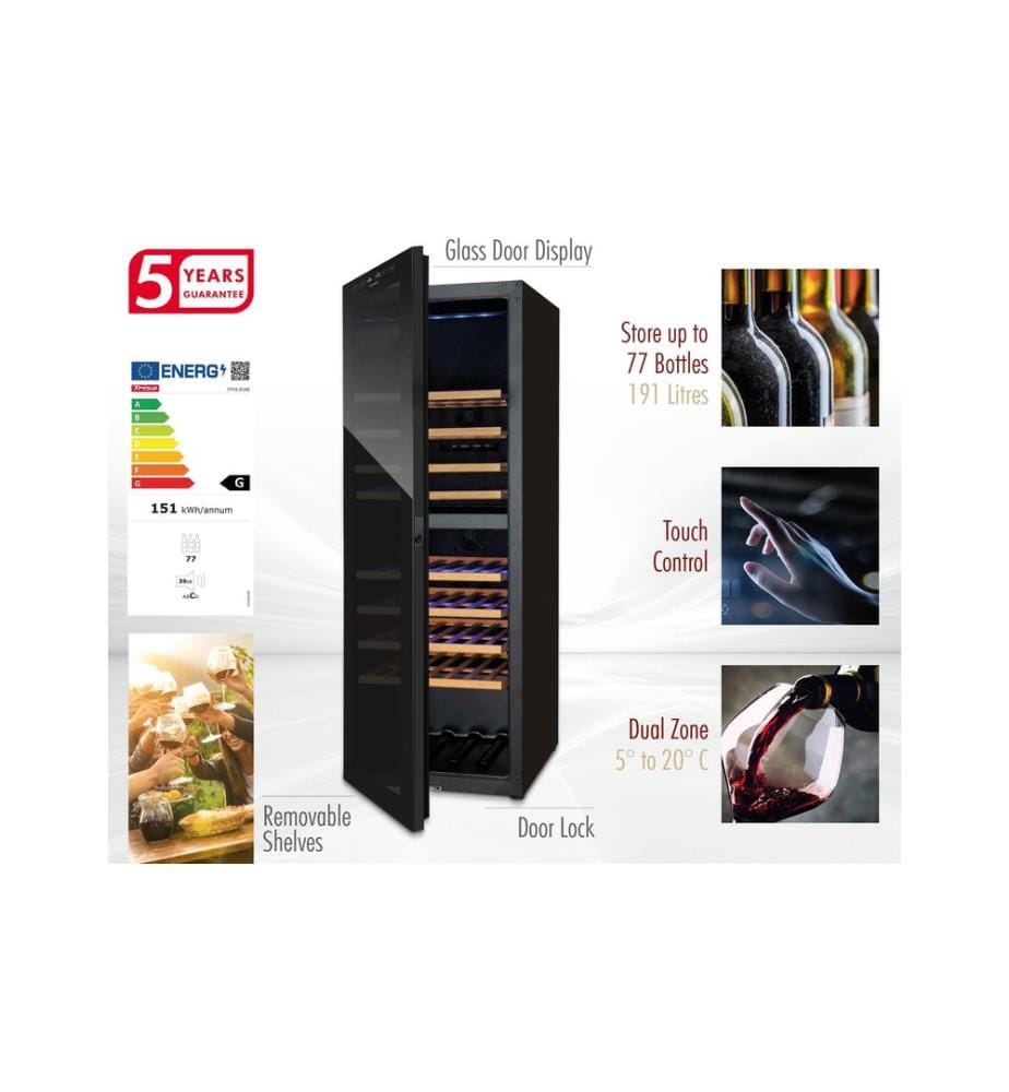 TRISA - Weinklimaschrank 7743.0145 Schwarz, Links
