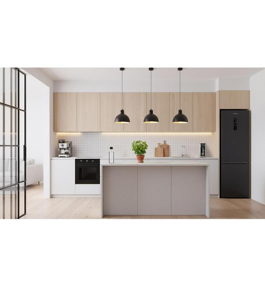 TRISA - Réfrigérateur congélateur Noir, Changeable, Droite