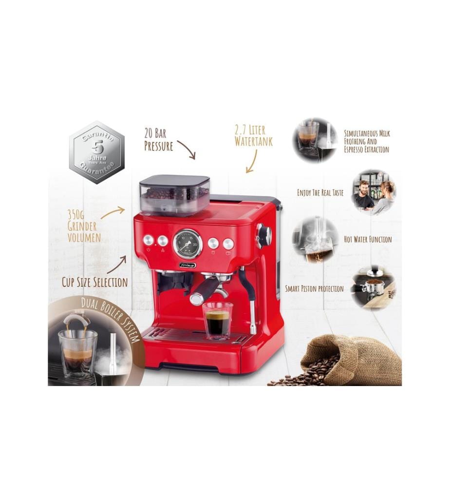 TRISA - Machine à expresso Barista Plus Rouge