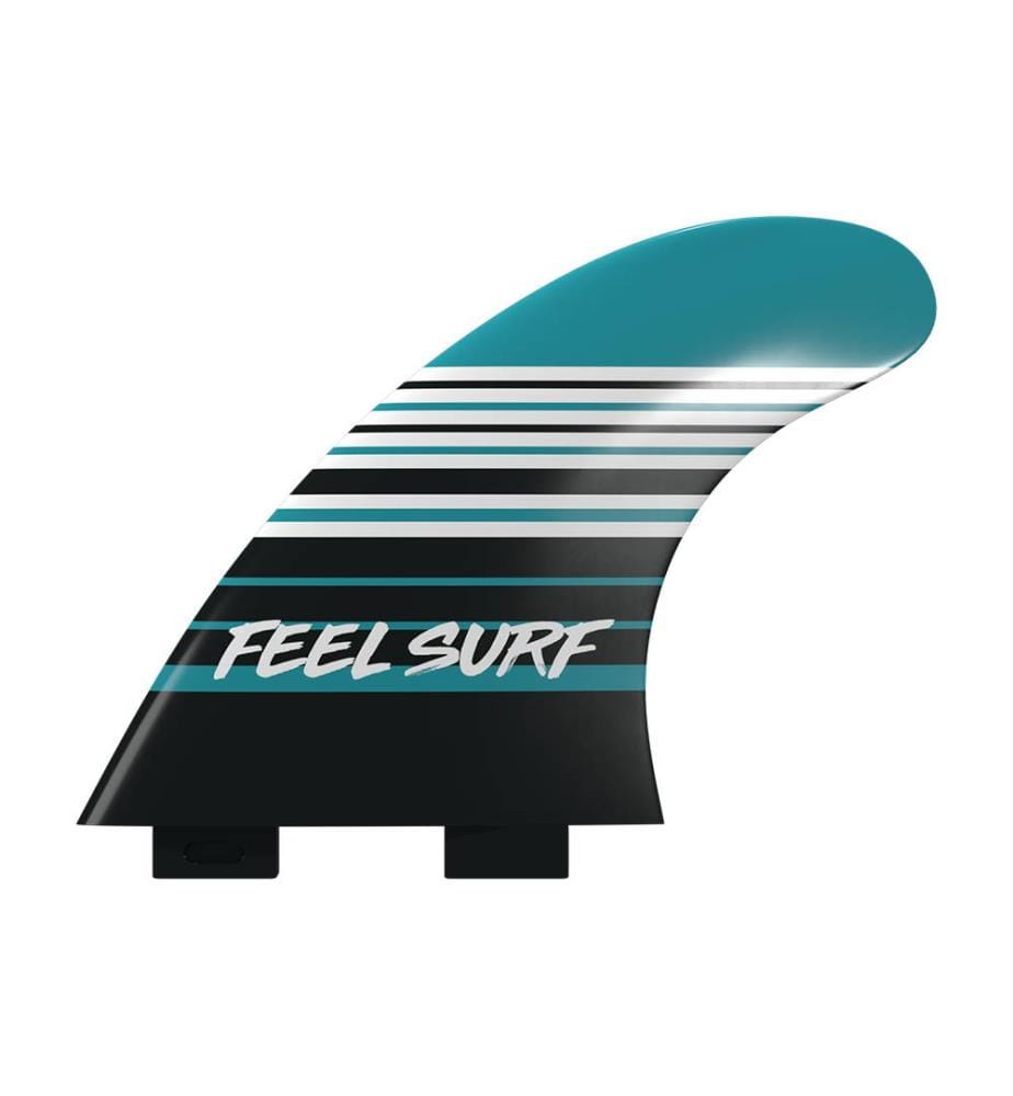 Set of 3 Fins (Thruster) GlassFlex FCS 1 - Black and Blue