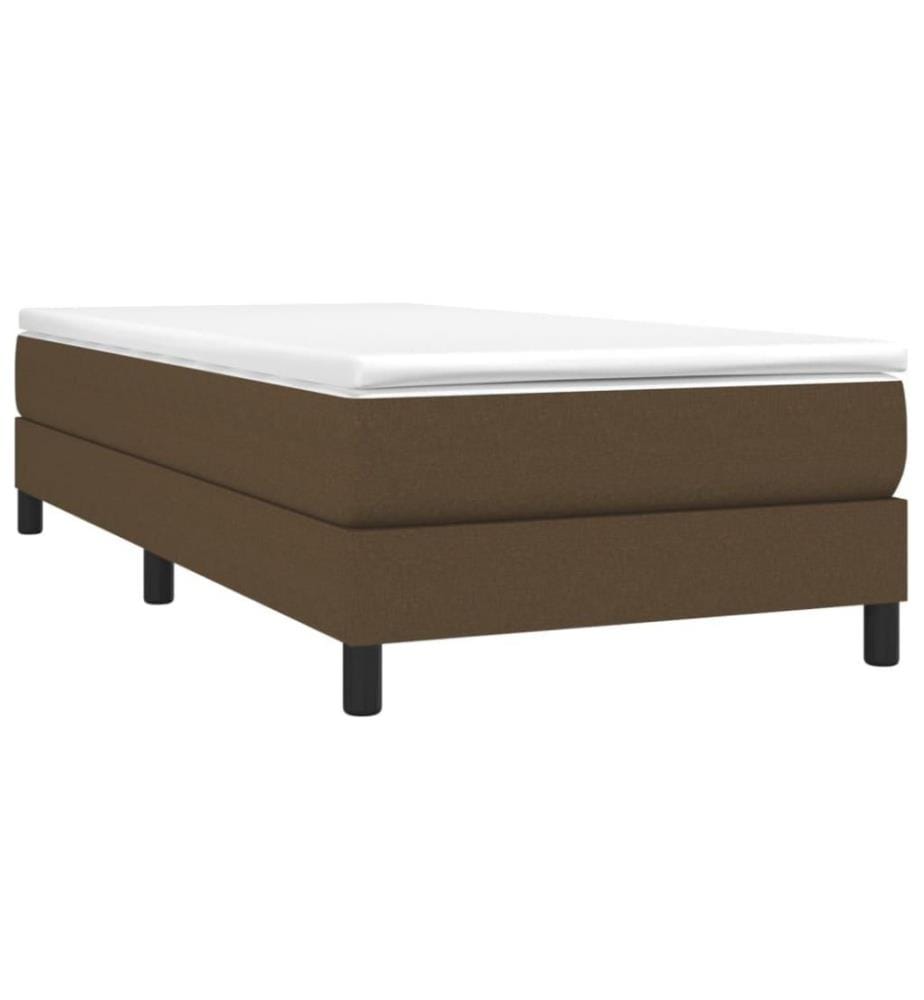 Sommier à ressorts de lit Marron foncé 80x200 cm Tissu
