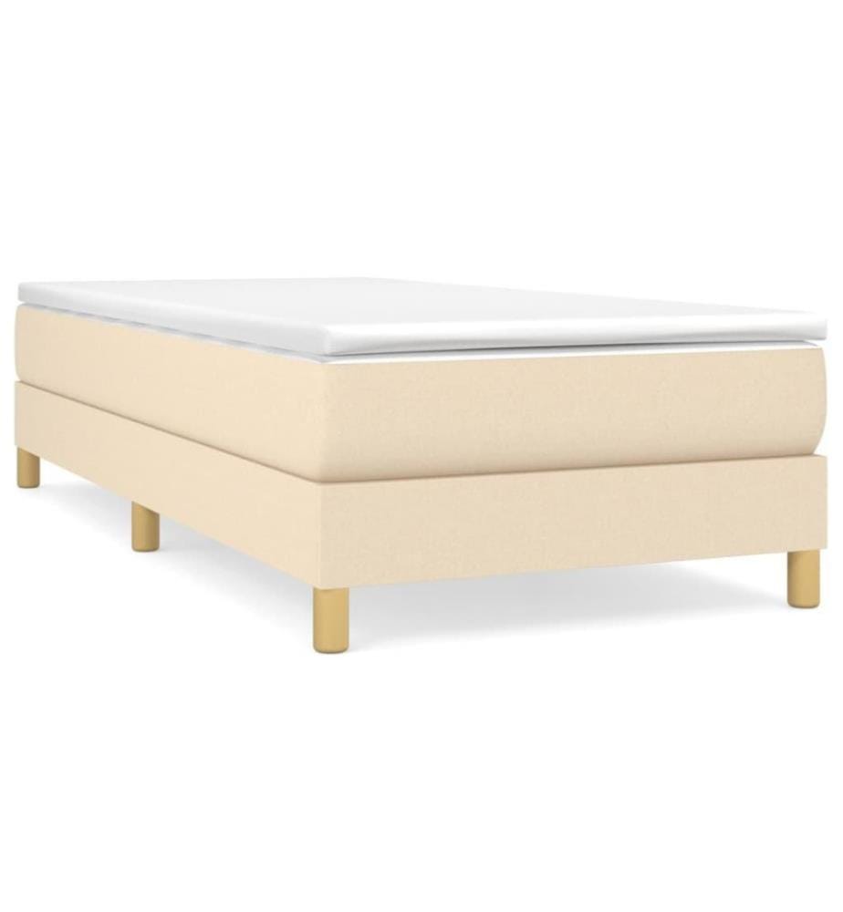 Boxspringbett Creme 80x200 cm Stoff