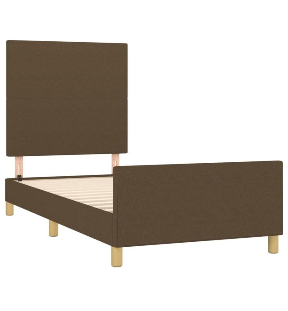 Bettgestell mit Kopfteil Dunkelbraun 80x200 cm Stoff