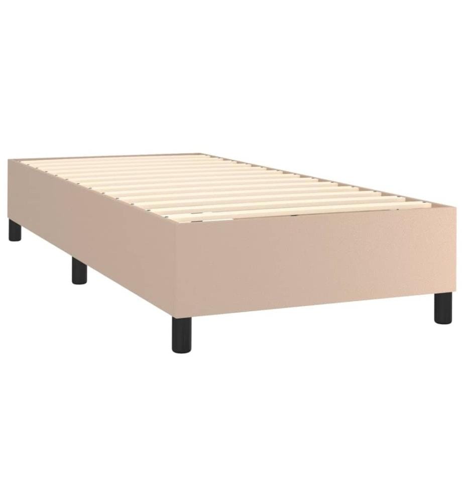 Sommier à lattes de lit avec matelas Cappuccino 90x190 cm