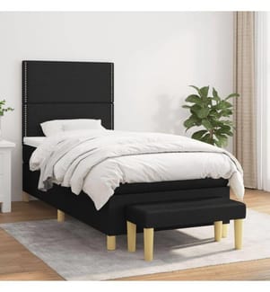Boxspringbett mit Matratze Schwarz 90x190 cm Stoff