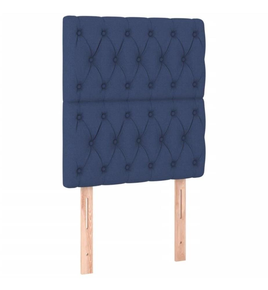 Lit à sommier tapissier avec matelas Bleu 80x200 cm Tissu