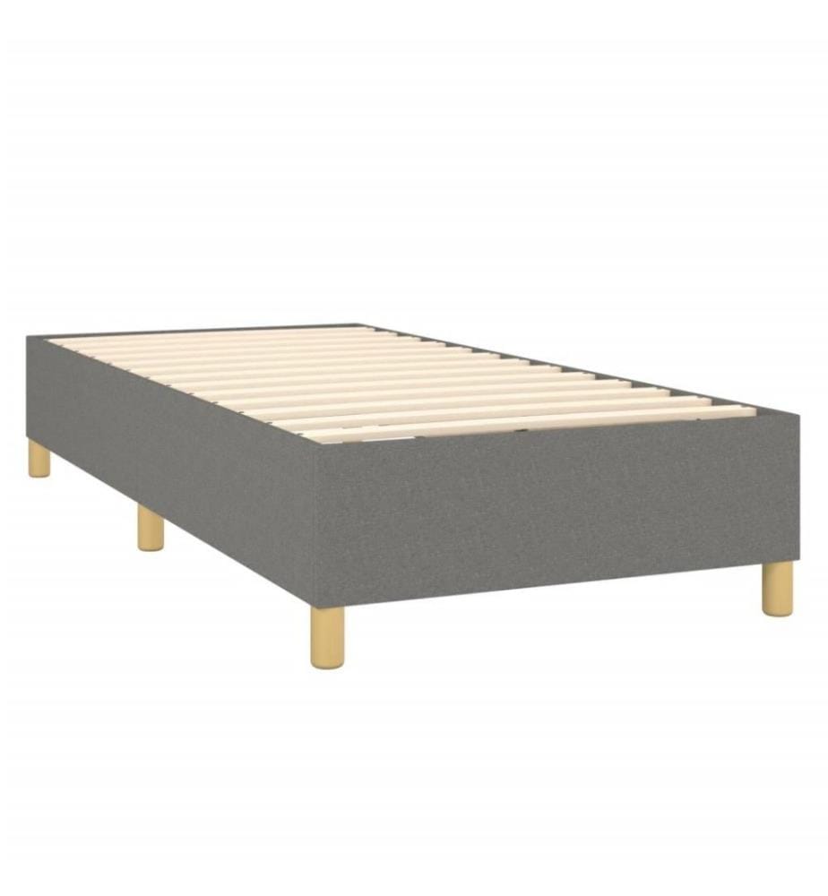 Boxspringbett mit Matratze Dunkelgrau 90x190 cm Stoff