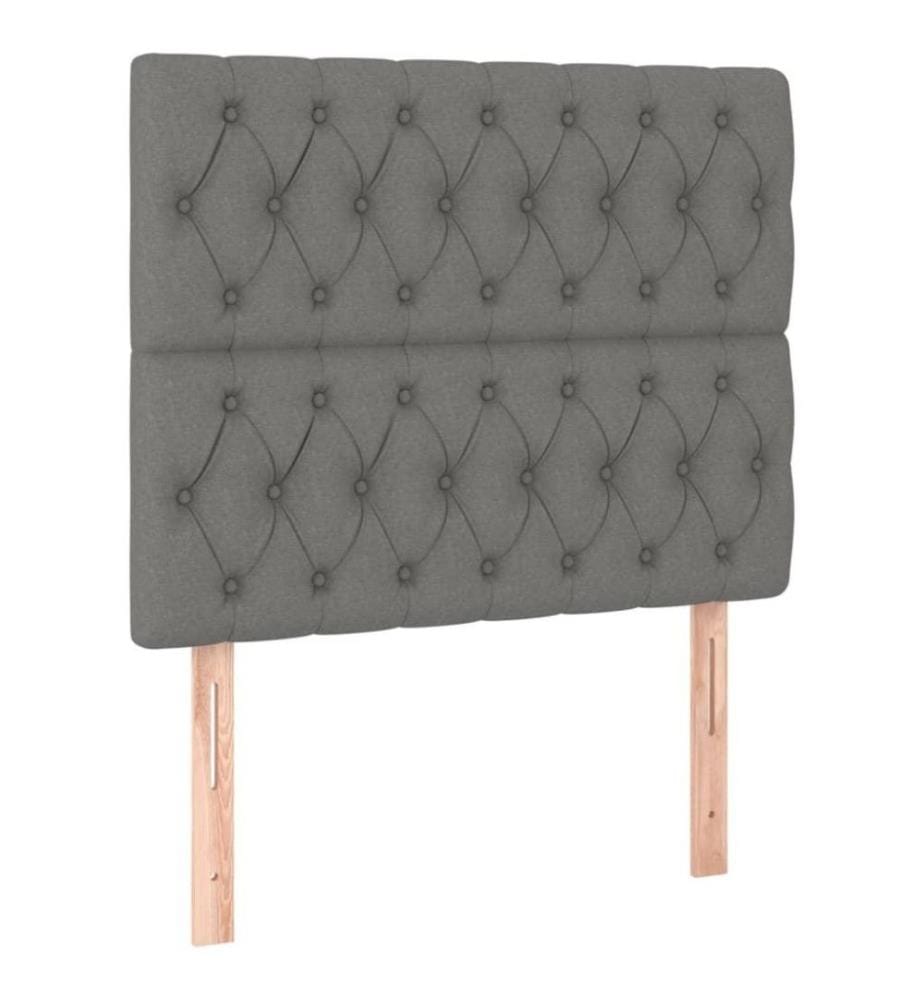 Boxspringbett mit Matratze Dunkelgrau 90x190 cm Stoff