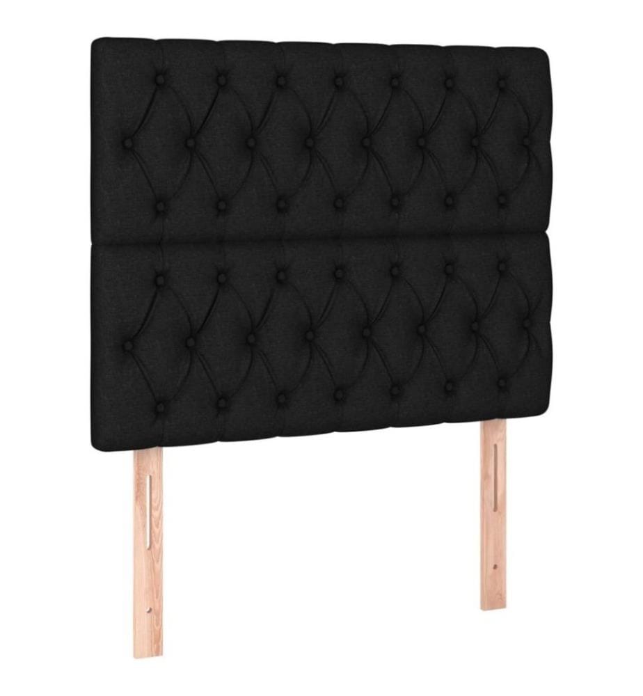 Lit à sommier tapissier avec matelas Noir 90x190 cm Tissu