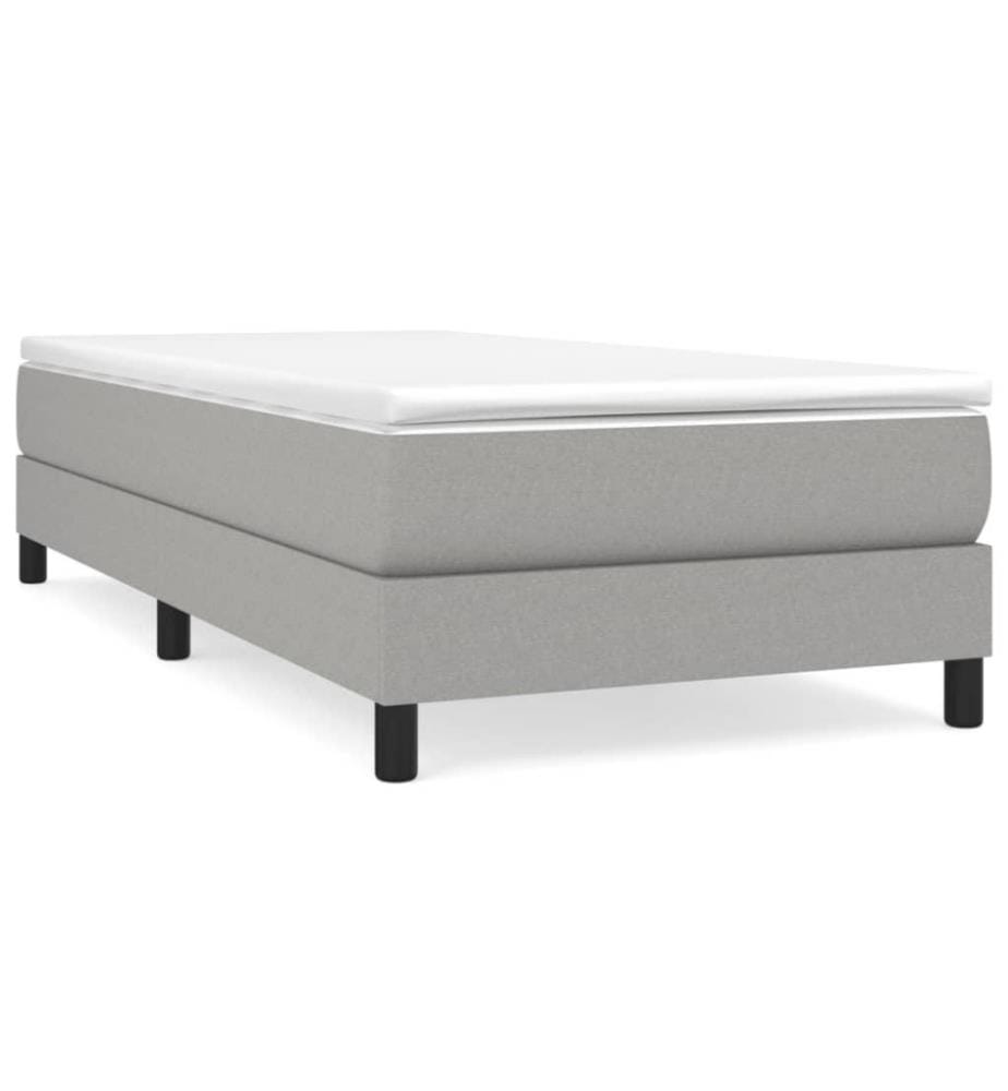 Lit à sommier tapissier avec matelas Gris clair 80x200 cm Tissu