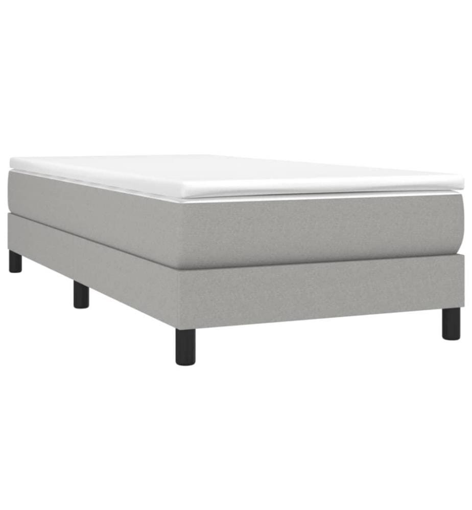 Lit à sommier tapissier avec matelas Gris clair 80x200 cm Tissu