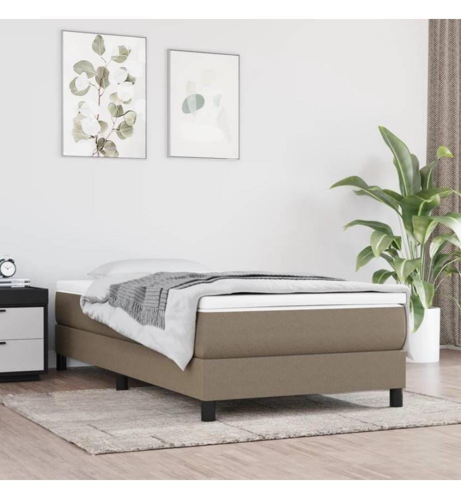 Lit à sommier tapissier avec matelas Taupe 80x200 cm Tissu