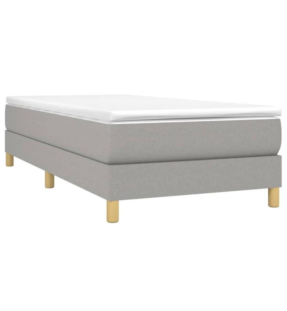 Lit à sommier tapissier avec matelas Gris clair 80x200 cm Tissu