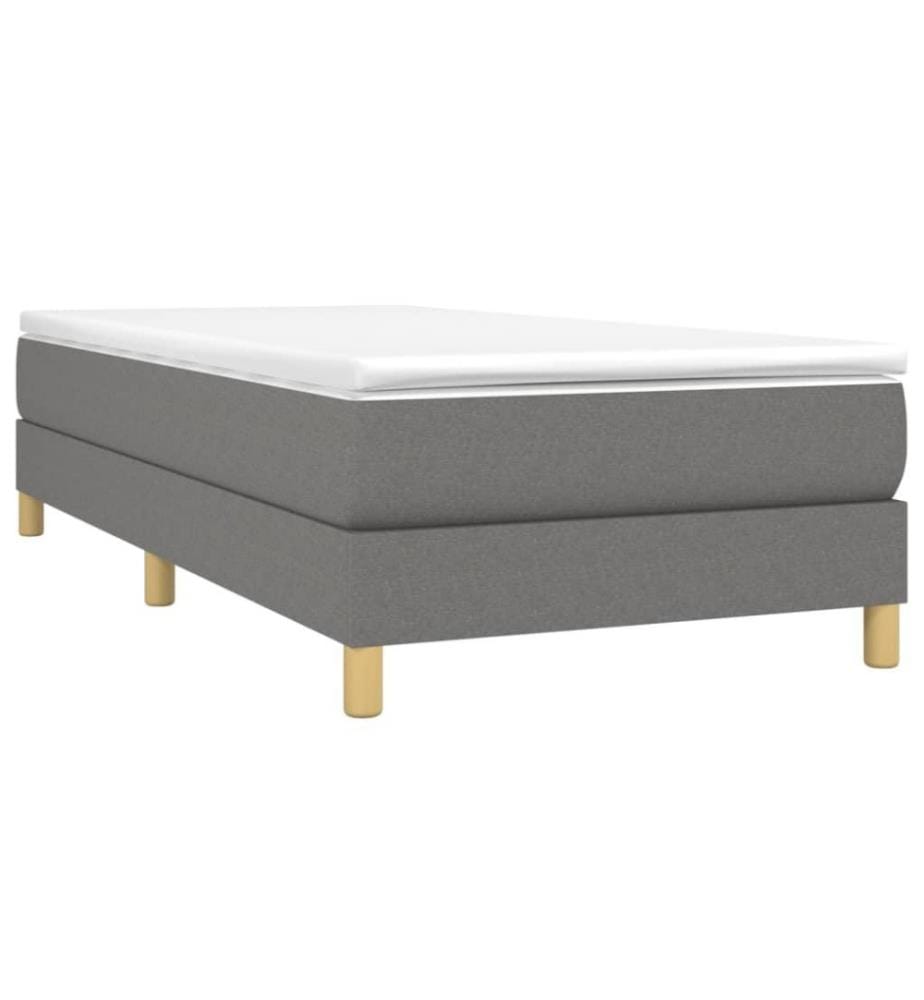 Lit à sommier tapissier avec matelas Gris foncé 80x200 cm Tissu