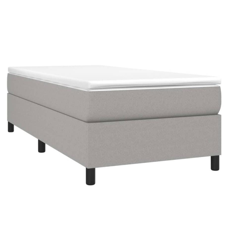 Boxspringbett mit Matratze Hellgrau 80x200 cm Stoff