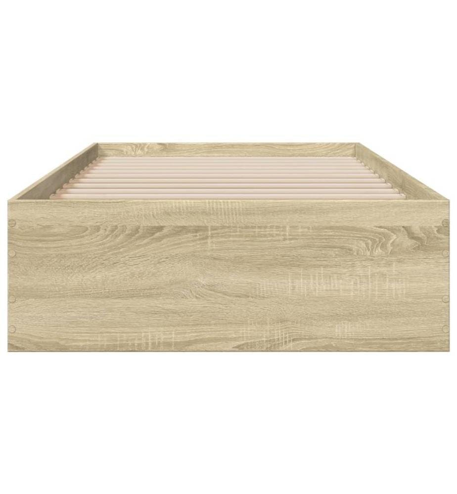 Cadre de lit et tiroirs chêne sonoma 90x190cm bois d'ingénierie