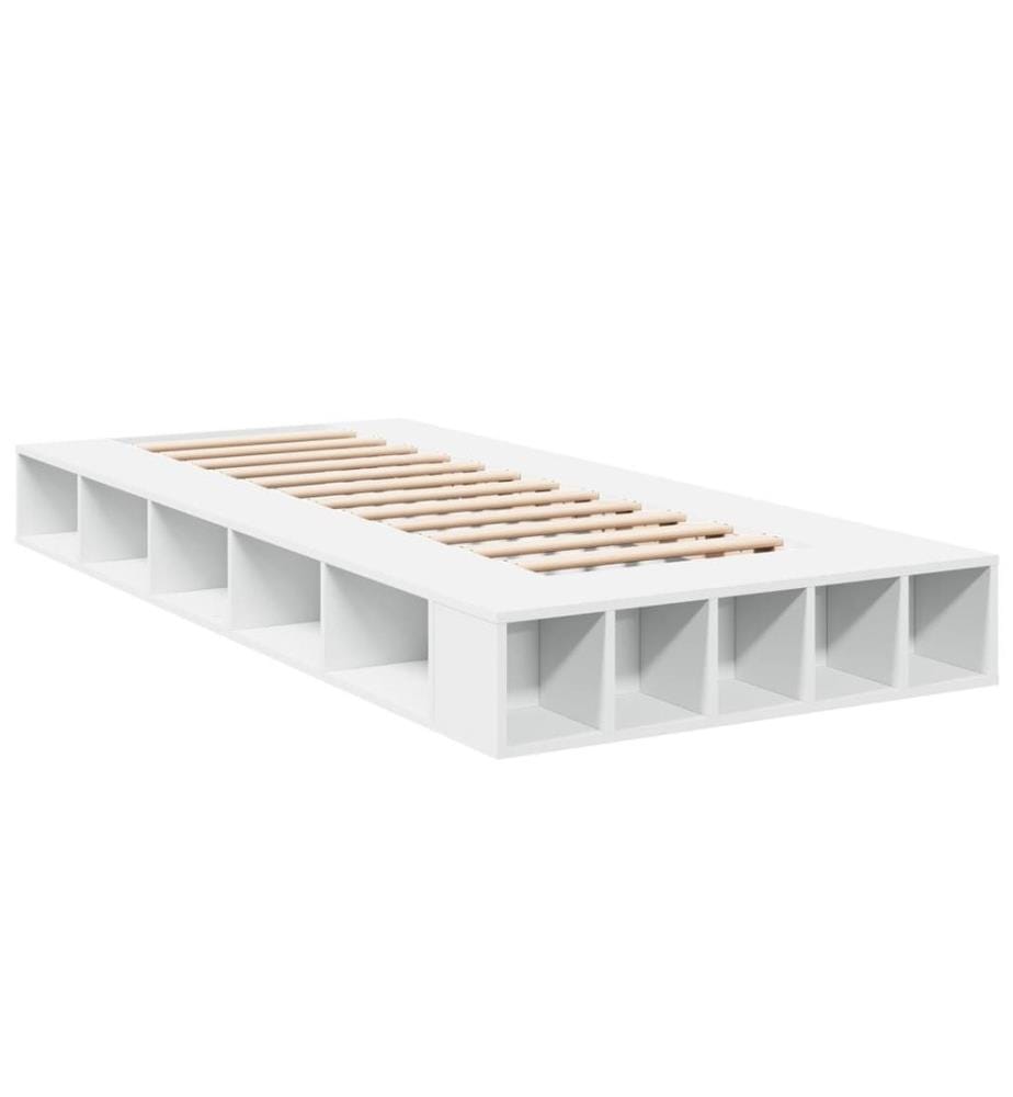 Cadre de lit blanc 90x190 cm bois d'ingénierie