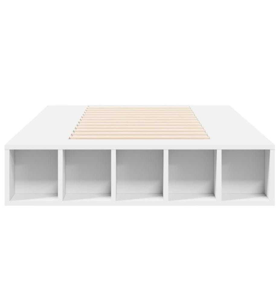Cadre de lit blanc 90x190 cm bois d'ingénierie