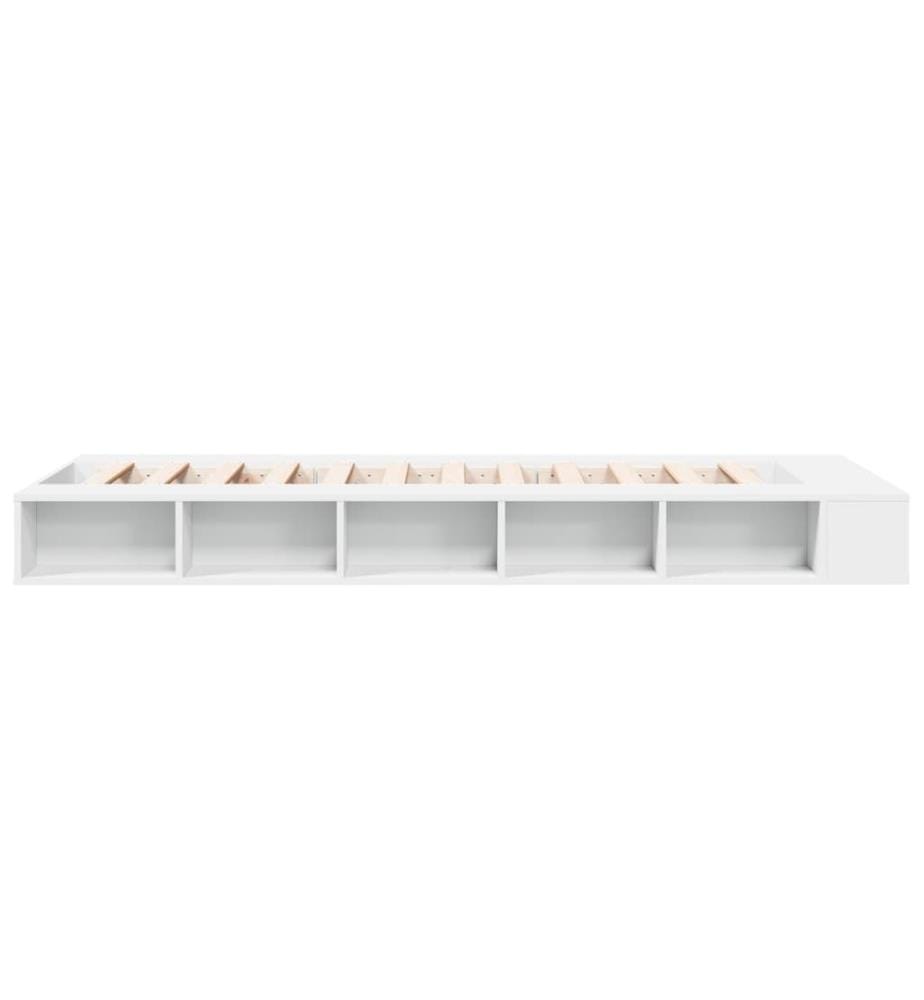 Cadre de lit blanc 90x190 cm bois d'ingénierie