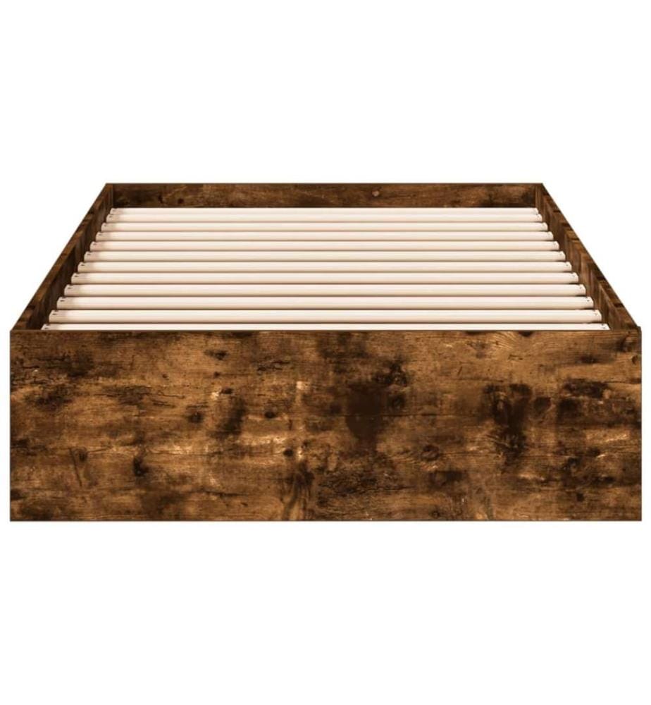Cadre de lit et tiroirs chêne fumé 90x190 cm bois d'ingénierie
