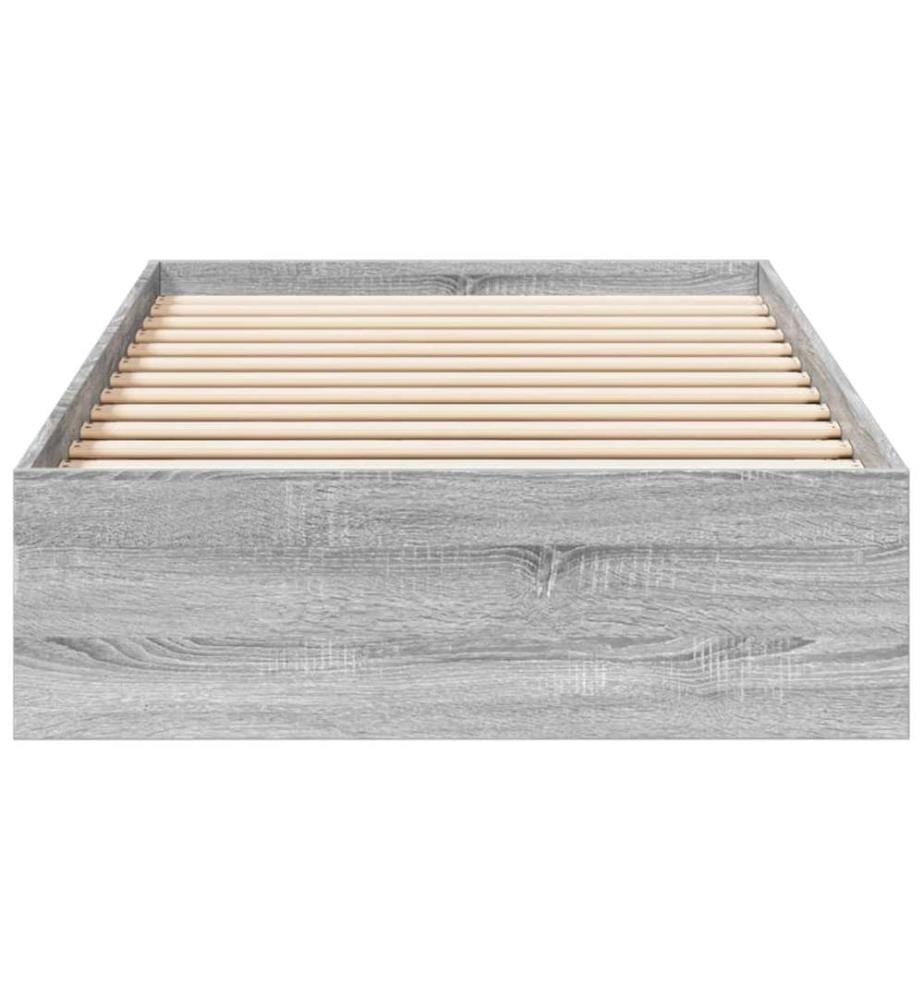 Cadre de lit et tiroirs sonoma gris 90x190 cm bois d'ingénierie