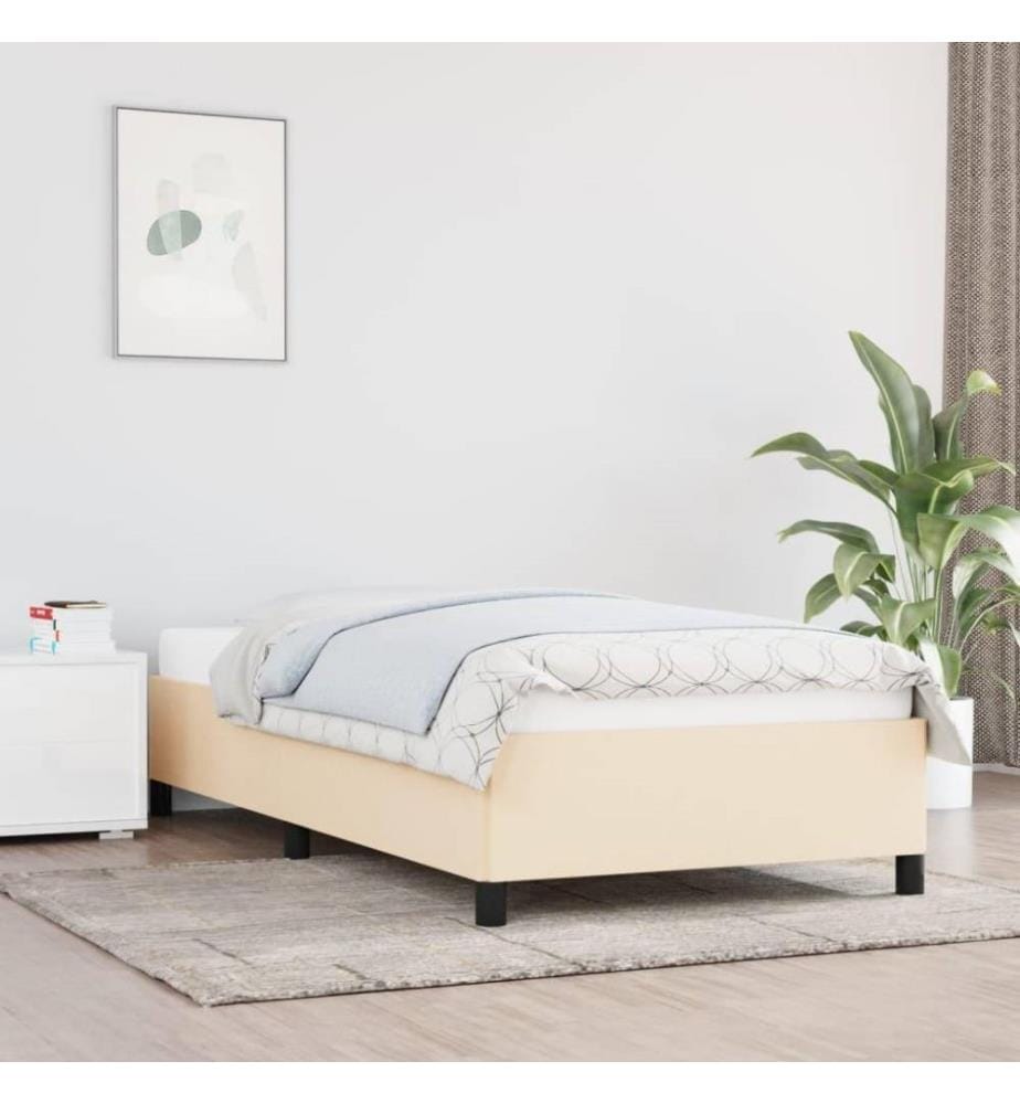 Bettgestell Creme 90x190 cm Stoff