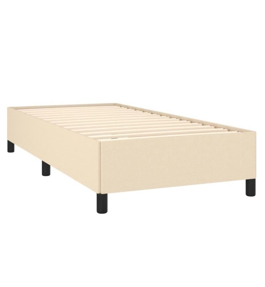 Bettgestell Creme 90x190 cm Stoff