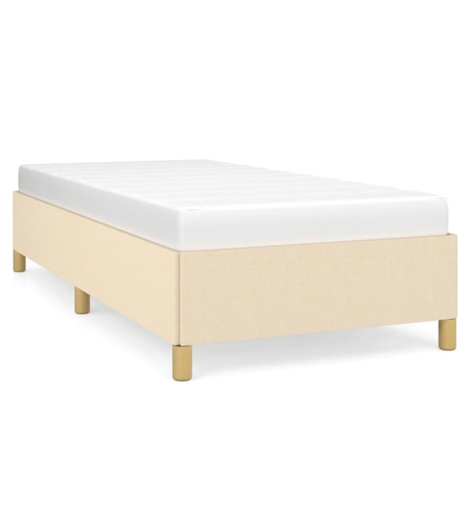 Bettgestell Creme 90x190 cm Stoff