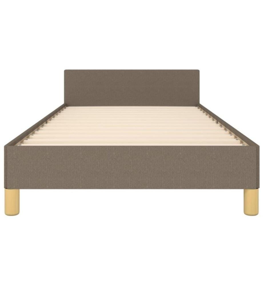 Bettgestell mit Kopfteil Taupe 90x190 cm Stoff