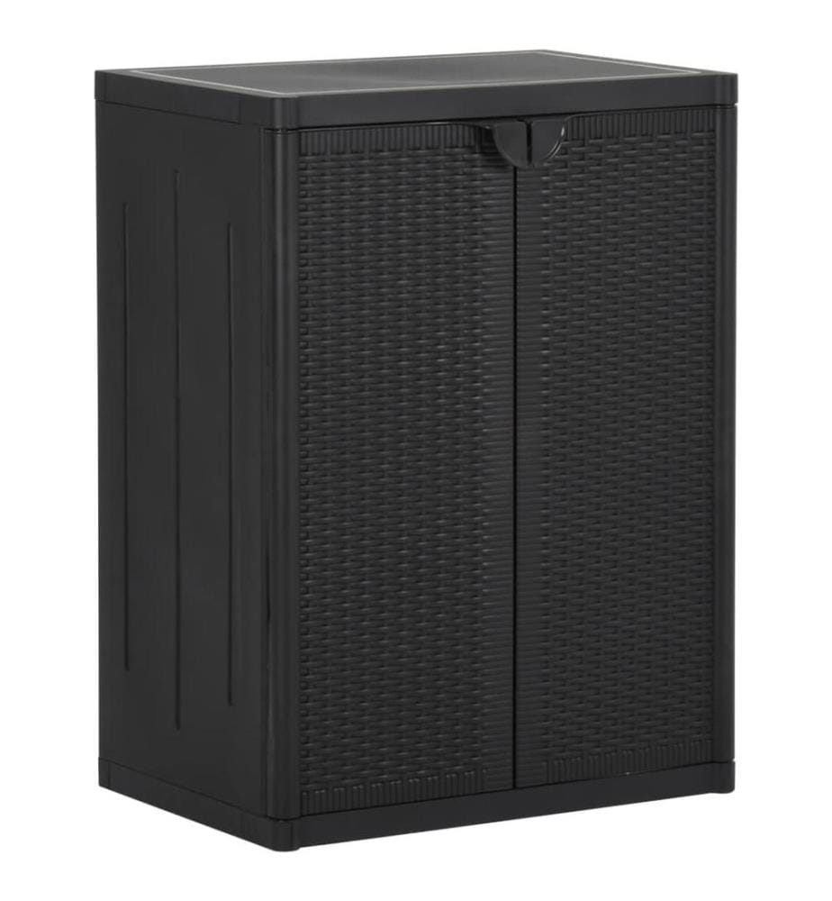 Gartenschrank Schwarz 65x45x88 cm PP Rattan-Optik