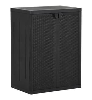 Gartenschrank Schwarz 65x45x88 cm PP Rattan-Optik