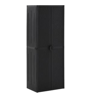 Gartenschrank Schwarz 65x45x172 cm PP Rattan