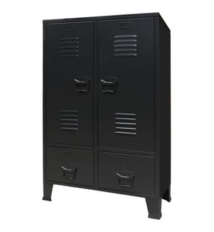 Kleiderschrank Metall Industrie-Stil 67 x 35 x 107 cm Schwarz