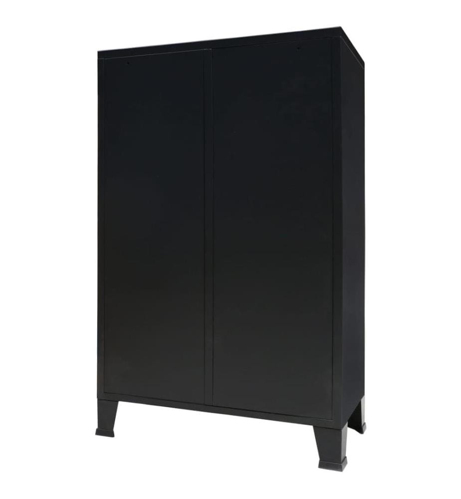 Kleiderschrank Metall Industrie-Stil 67 x 35 x 107 cm Schwarz