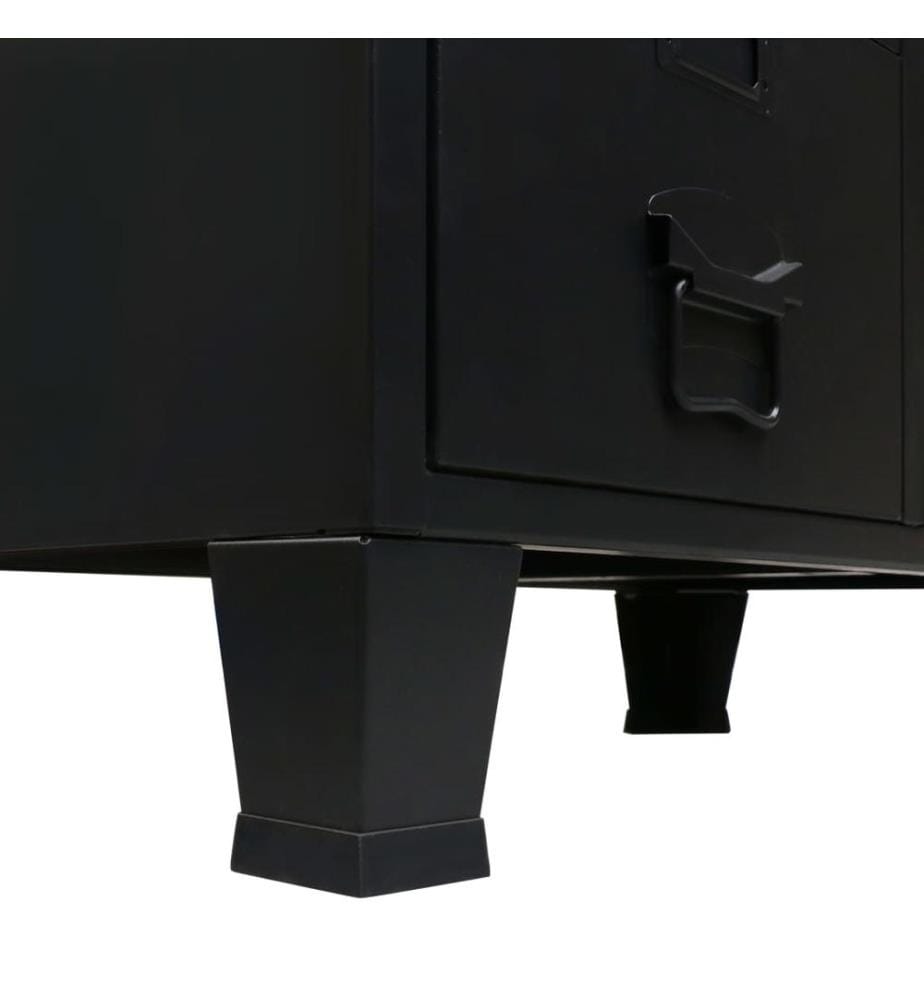 Kleiderschrank Metall Industrie-Stil 67 x 35 x 107 cm Schwarz
