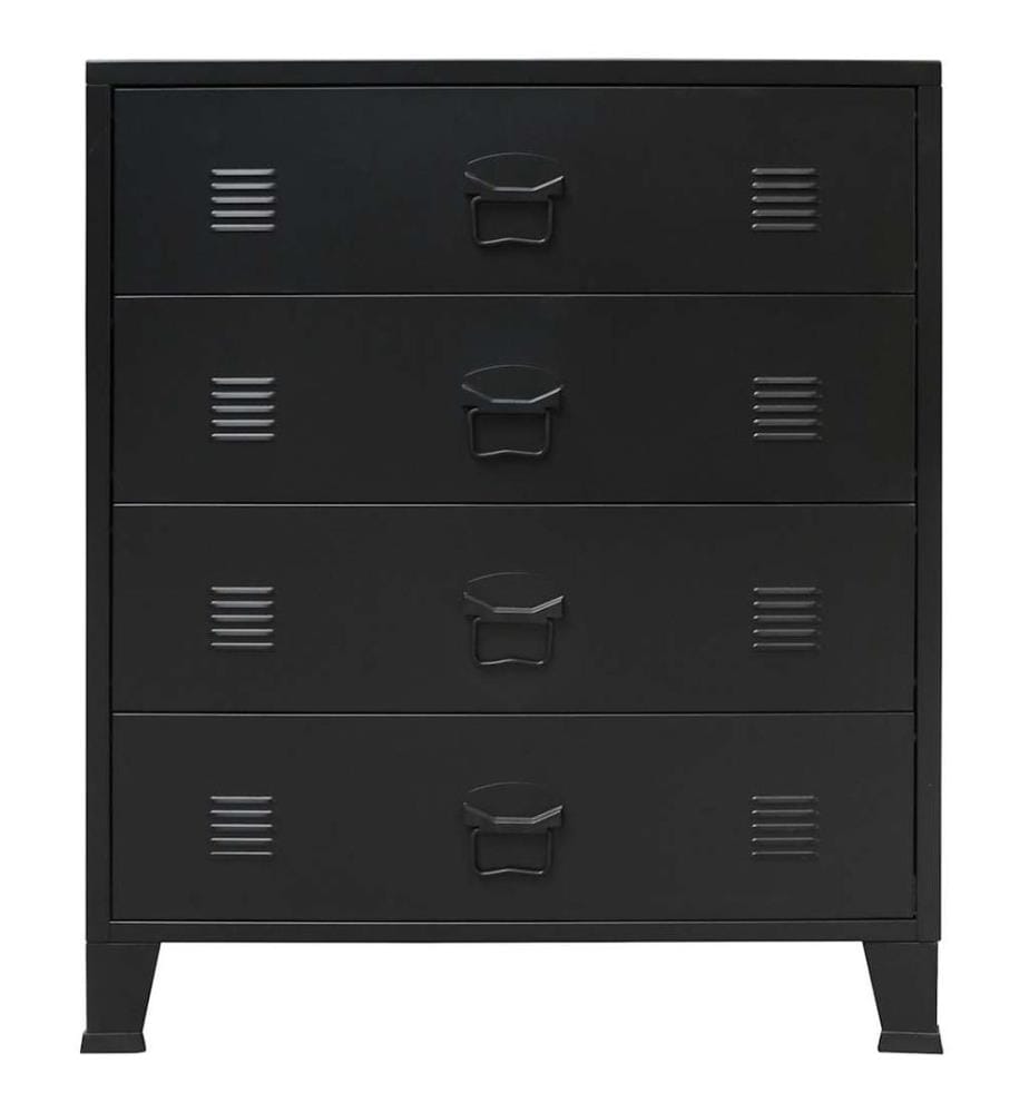 Schubladenschrank Metall Industrie-Stil 78 x 40 x 93 cm Schwarz
