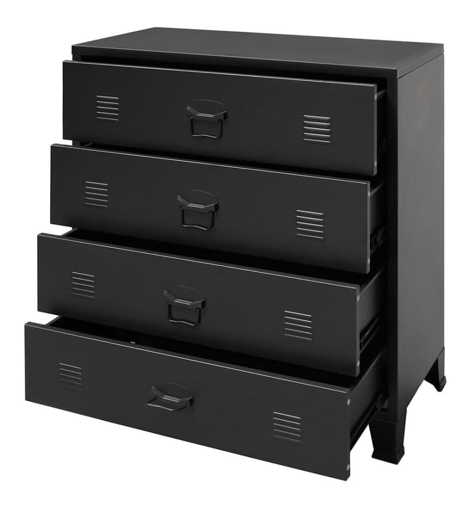 Schubladenschrank Metall Industrie-Stil 78 x 40 x 93 cm Schwarz