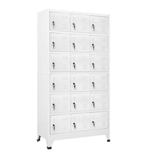 Schliessfachschrank mit 18 Fächern Metall 90x40x180 cm