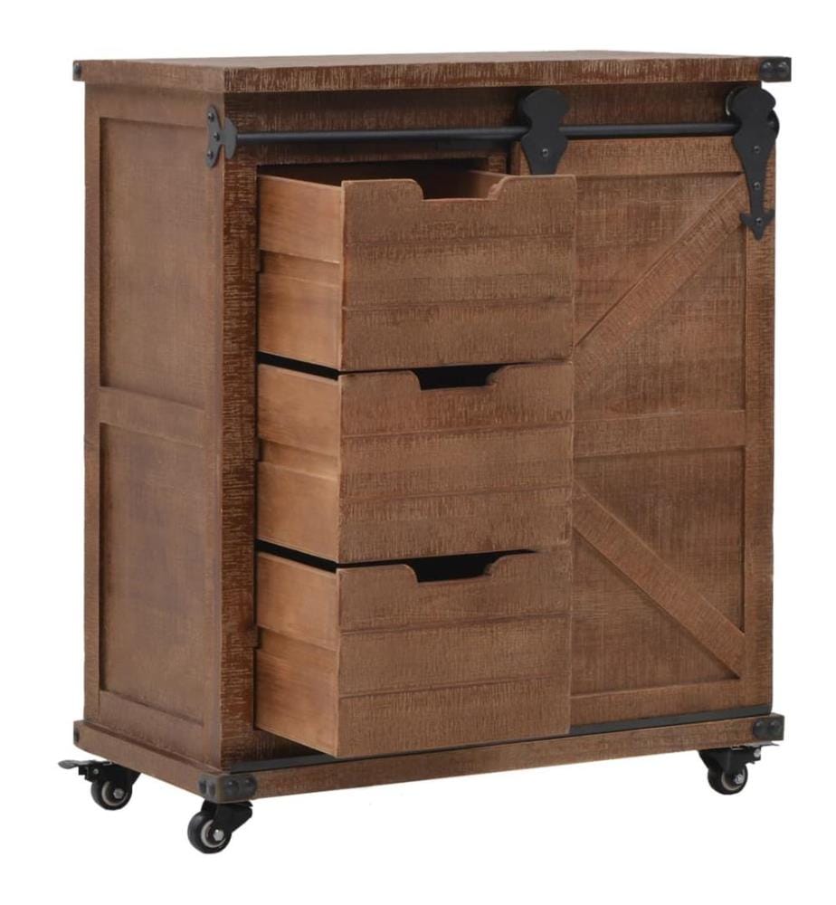 Sideboard Massivholz Tanne 64x33,5x75 cm Braun