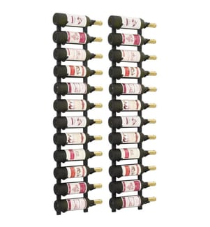 Wand-Weinregale für 12 Flaschen 2 Stk. Schwarz Eisen
