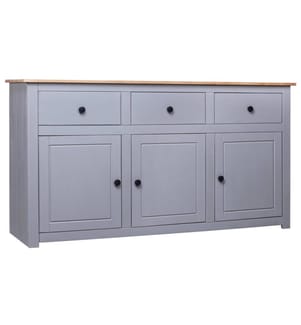 Sideboard Grau 135x40x80 cm Kiefernholz Panama
