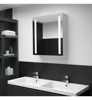 Armoire de salle de bain à miroir LED 60x14x62 cm