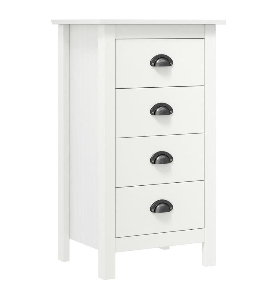 Sideboard Hill Weiss 46x35x80 cm Massivholz Kiefer